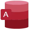 Icône de Microsoft Access, logiciel de gestion de bases de données relationnelles.