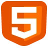 Icône de HTML5, langage de structuration des pages web.