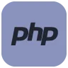 Icône de PHP, langage de programmation pour le développement web dynamique.
