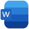 Icône de Microsoft Word, logiciel de traitement de texte.